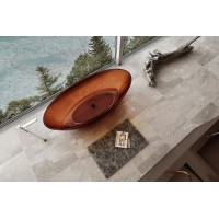 Ванна из полиэфирной смолы Abber Kristall 180х85 AT9702Opal Коричневая без гидромассажа