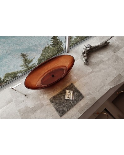 Ванна из полиэфирной смолы Abber Kristall 180х85 AT9702Opal Коричневая без гидромассажа