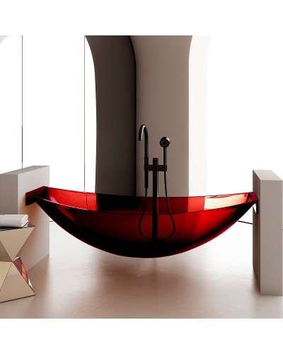 Ванна из полиэфирной смолы Abber Kristall 180х80 AT9704Rubin Красная без гидромассажа