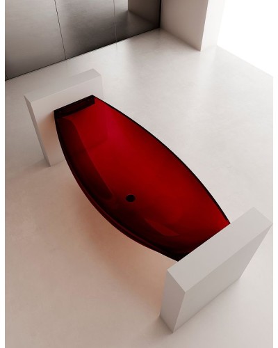 Ванна из полиэфирной смолы Abber Kristall 180х80 AT9704Rubin Красная без гидромассажа
