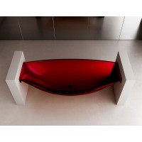 Ванна из полиэфирной смолы Abber Kristall 180х80 AT9704Rubin Красная без гидромассажа