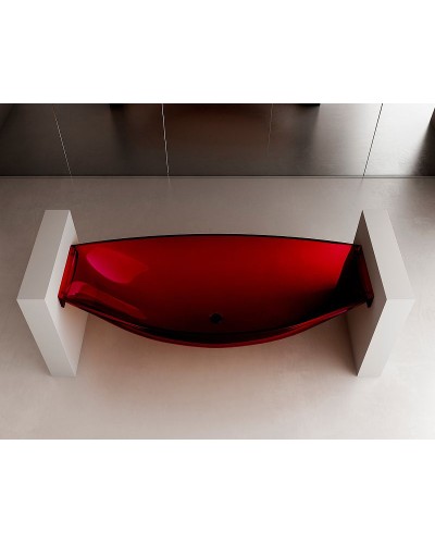 Ванна из полиэфирной смолы Abber Kristall 180х80 AT9704Rubin Красная без гидромассажа