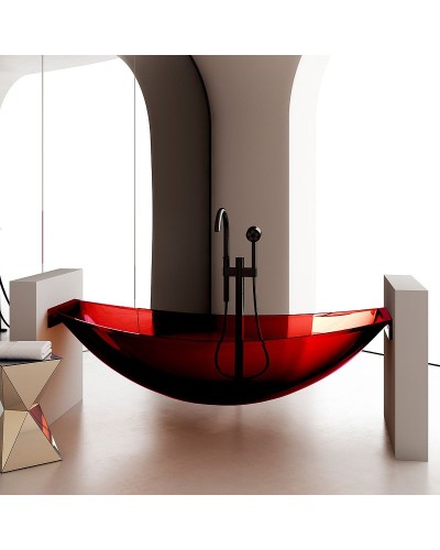 Ванна из полиэфирной смолы Abber Kristall 180х80 AT9704Rubin Красная без гидромассажа