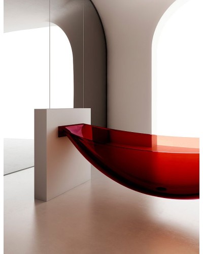 Ванна из полиэфирной смолы Abber Kristall 180х80 AT9704Rubin Красная без гидромассажа