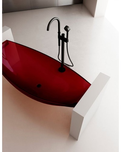 Ванна из полиэфирной смолы Abber Kristall 180х80 AT9704Rubin Красная без гидромассажа