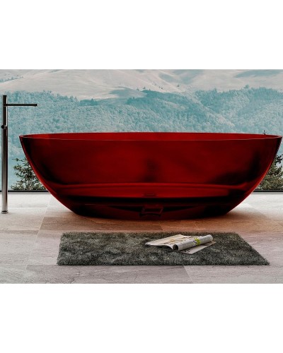 Ванна из полиэфирной смолы Abber Kristall 180х85 AT9702Rubin Красная без гидромассажа