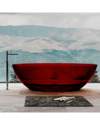 Ванна из полиэфирной смолы Abber Kristall 180х85 AT9702Rubin Красная без гидромассажа