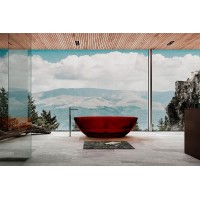 Ванна из полиэфирной смолы Abber Kristall 180х85 AT9702Rubin Красная без гидромассажа