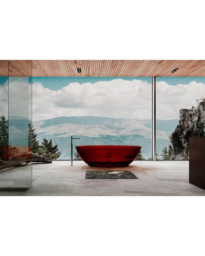 Ванна из полиэфирной смолы Abber Kristall 180х85 AT9702Rubin Красная без гидромассажа