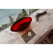Ванна из полиэфирной смолы Abber Kristall 180х85 AT9702Rubin Красная без гидромассажа