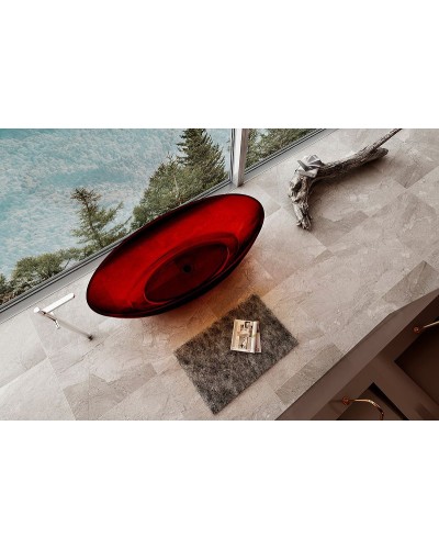 Ванна из полиэфирной смолы Abber Kristall 180х85 AT9702Rubin Красная без гидромассажа