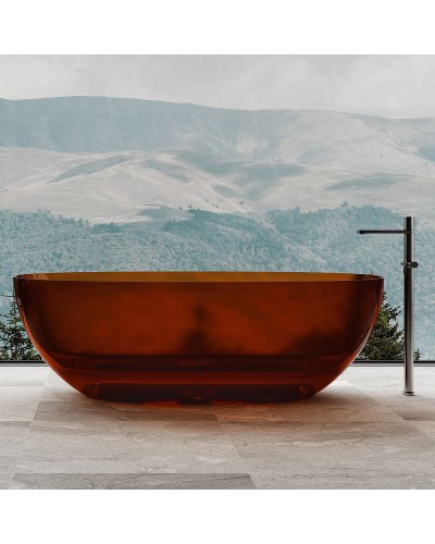 Ванна из полиэфирной смолы Abber Kristall 170х75 AT9703Opal Коричневая без гидромассажа