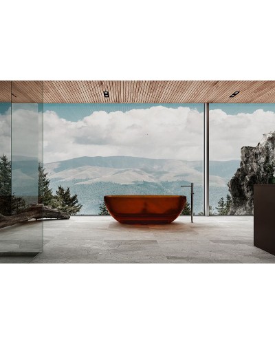 Ванна из полиэфирной смолы Abber Kristall 170х75 AT9703Opal Коричневая без гидромассажа