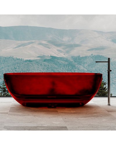 Ванна из полиэфирной смолы Abber Kristall 170х75 AT9703Rubin Красная без гидромассажа