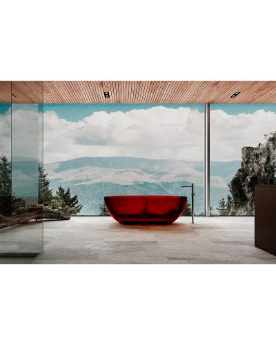 Ванна из полиэфирной смолы Abber Kristall 170х75 AT9703Rubin Красная без гидромассажа