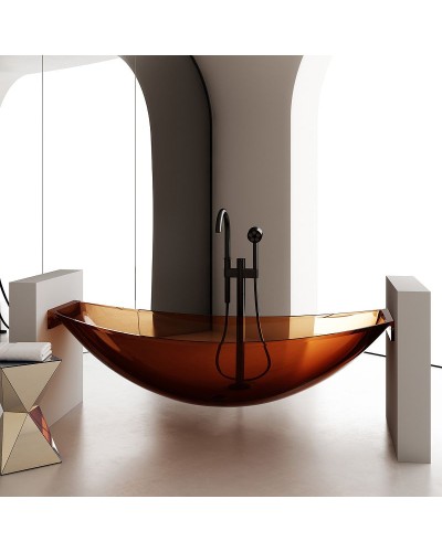 Ванна из полиэфирной смолы Abber Kristall 180х80 AT9704Opal Коричневая без гидромассажа