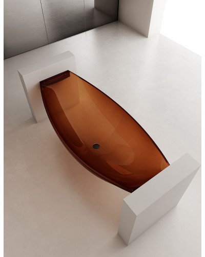 Ванна из полиэфирной смолы Abber Kristall 180х80 AT9704Opal Коричневая без гидромассажа