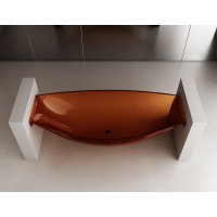 Ванна из полиэфирной смолы Abber Kristall 180х80 AT9704Opal Коричневая без гидромассажа