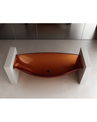 Ванна из полиэфирной смолы Abber Kristall 180х80 AT9704Opal Коричневая без гидромассажа