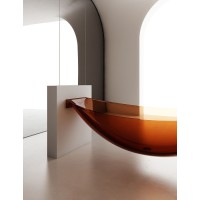 Ванна из полиэфирной смолы Abber Kristall 180х80 AT9704Opal Коричневая без гидромассажа