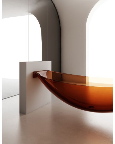 Ванна из полиэфирной смолы Abber Kristall 180х80 AT9704Opal Коричневая без гидромассажа