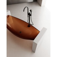 Ванна из полиэфирной смолы Abber Kristall 180х80 AT9704Opal Коричневая без гидромассажа