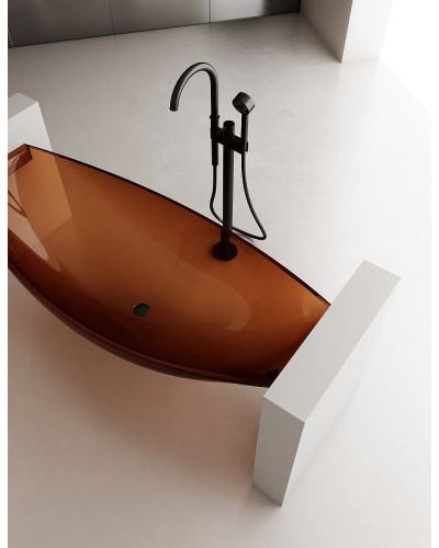 Ванна из полиэфирной смолы Abber Kristall 180х80 AT9704Opal Коричневая без гидромассажа