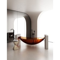 Ванна из полиэфирной смолы Abber Kristall 180х80 AT9704Opal Коричневая без гидромассажа