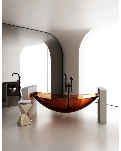 Ванна из полиэфирной смолы Abber Kristall 180х80 AT9704Opal Коричневая без гидромассажа