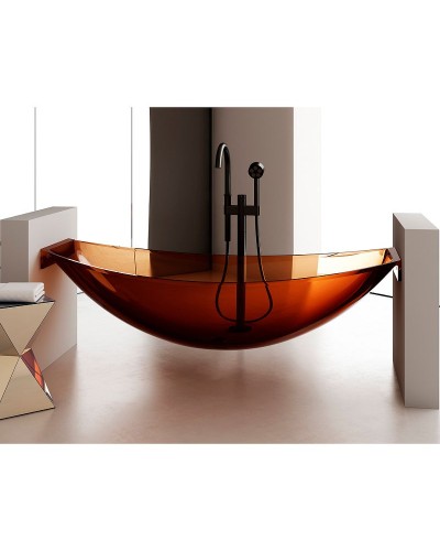 Ванна из полиэфирной смолы Abber Kristall 180х80 AT9704Opal Коричневая без гидромассажа