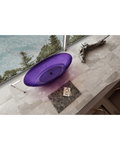 Ванна из полиэфирной смолы Abber Kristall 180х85 AT9702Amethyst Фиолетовая без гидромассажа