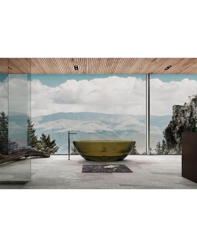 Ванна из полиэфирной смолы Abber Kristall 180х85 AT9702Vesuvian Оливковая без гидромассажа