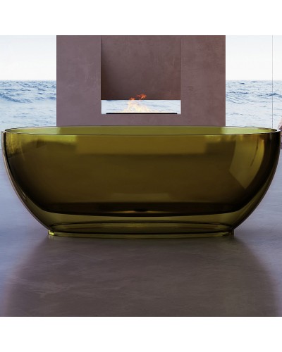 Ванна из полиэфирной смолы Abber Kristall 170х75 AT9703Vesuvian Оливковая без гидромассажа