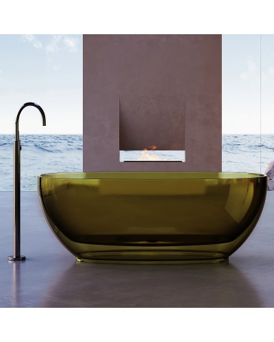 Ванна из полиэфирной смолы Abber Kristall 170х75 AT9703Vesuvian Оливковая без гидромассажа