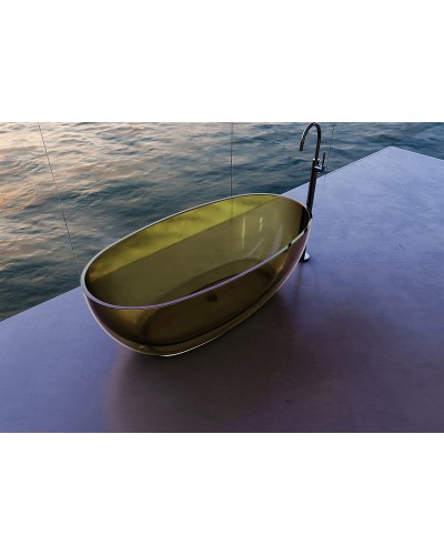 Ванна из полиэфирной смолы Abber Kristall 170х75 AT9703Vesuvian Оливковая без гидромассажа
