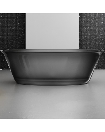 Ванна из полиэфирной смолы Abber Kristall 170х75 AT9707Onyx Черная без гидромассажа