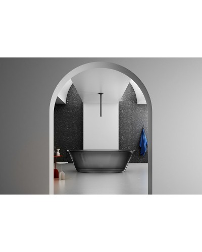 Ванна из полиэфирной смолы Abber Kristall 170х75 AT9707Onyx Черная без гидромассажа