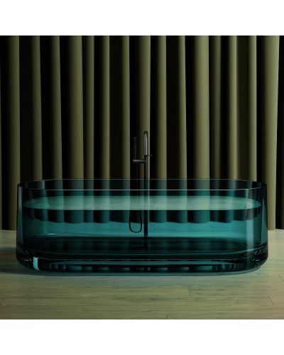 Ванна из полиэфирной смолы Abber Kristall 170х75 AT9708Aquamarin Бирюзовая без гидромассажа