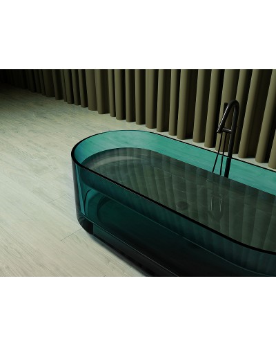 Ванна из полиэфирной смолы Abber Kristall 170х75 AT9708Aquamarin Бирюзовая без гидромассажа