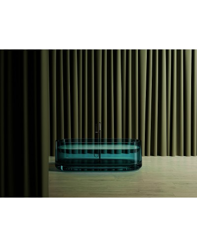 Ванна из полиэфирной смолы Abber Kristall 170х75 AT9708Aquamarin Бирюзовая без гидромассажа