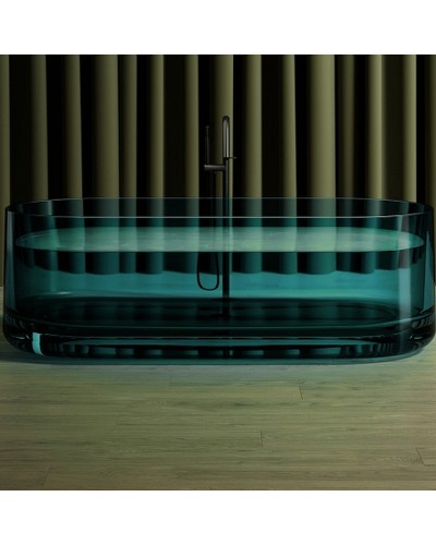 Ванна из полиэфирной смолы Abber Kristall 170х75 AT9708Aquamarin Бирюзовая без гидромассажа