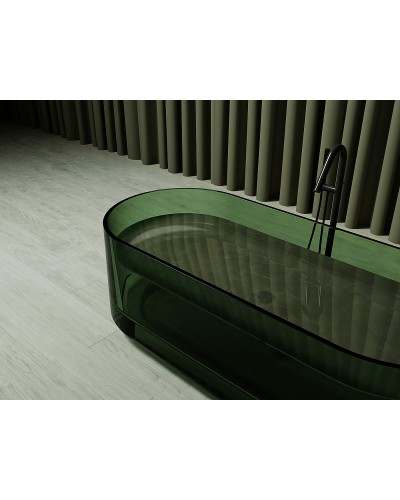 Ванна из полиэфирной смолы Abber Kristall 170х75 AT9708Emerald Зеленая без гидромассажа