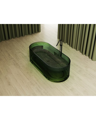 Ванна из полиэфирной смолы Abber Kristall 170х75 AT9708Emerald Зеленая без гидромассажа
