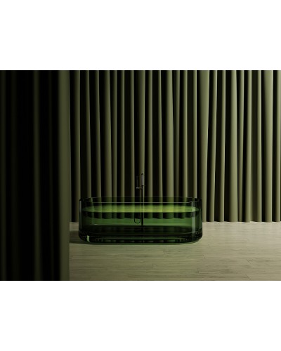 Ванна из полиэфирной смолы Abber Kristall 170х75 AT9708Emerald Зеленая без гидромассажа