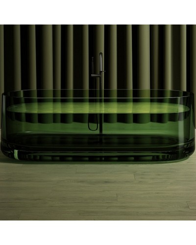 Ванна из полиэфирной смолы Abber Kristall 170х75 AT9708Emerald Зеленая без гидромассажа