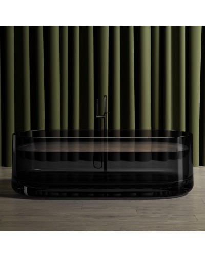 Ванна из полиэфирной смолы Abber Kristall 170х75 AT9708Onyx Черная без гидромассажа