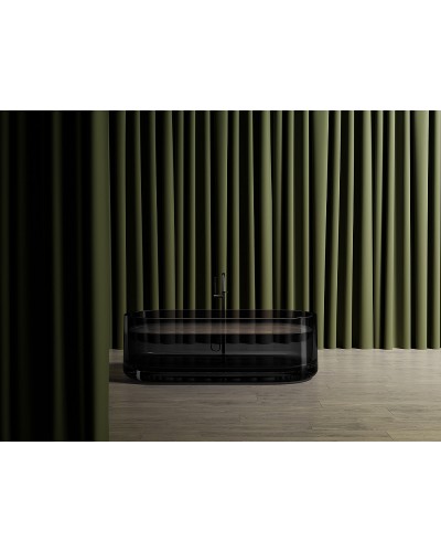 Ванна из полиэфирной смолы Abber Kristall 170х75 AT9708Onyx Черная без гидромассажа