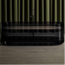 Ванна из полиэфирной смолы Abber Kristall 170х75 AT9708Onyx Черная без гидромассажа