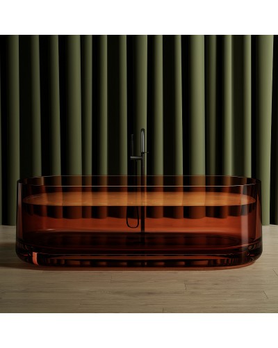 Ванна из полиэфирной смолы Abber Kristall 170х75 AT9708Opal Коричневая без гидромассажа