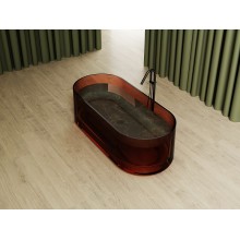 Ванна из полиэфирной смолы Abber Kristall 170х75 AT9708Opal Коричневая без гидромассажа